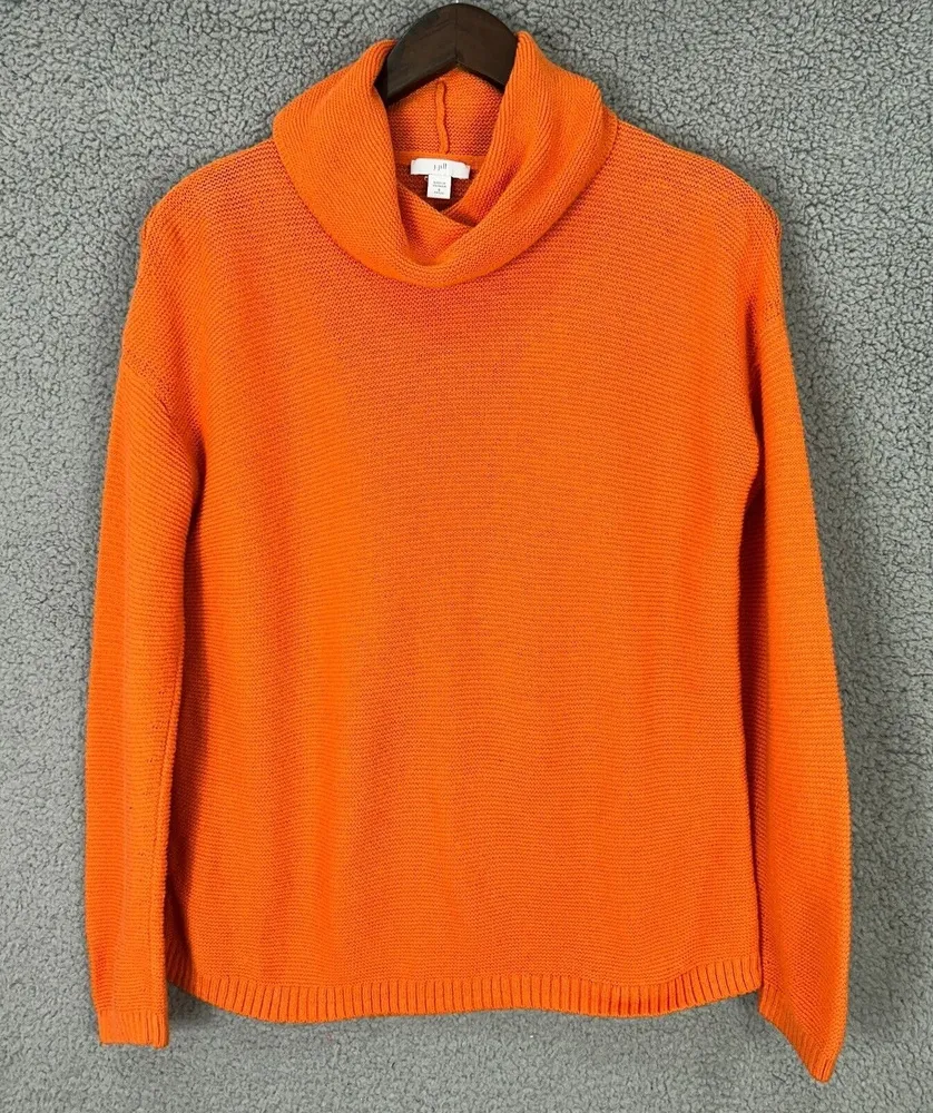 J.Jill Cowl Neck Sweater Womens S Petite Orange Minimalist Quiet Luxury Cozy Size undefined - Image 1