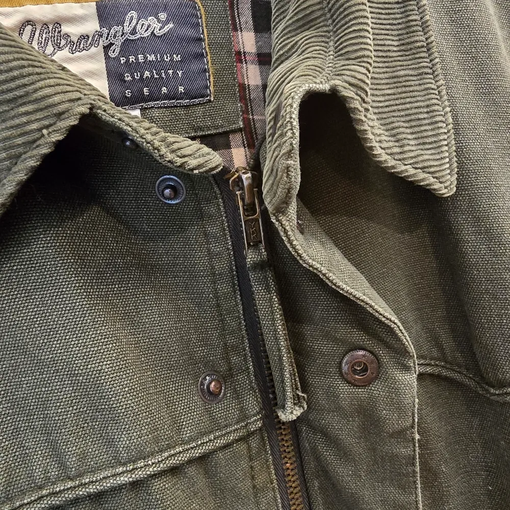 {XXL} Vintage Wrangler Barn Coat Khaki Green Work Wear Country Farmer Gardner - Image 10