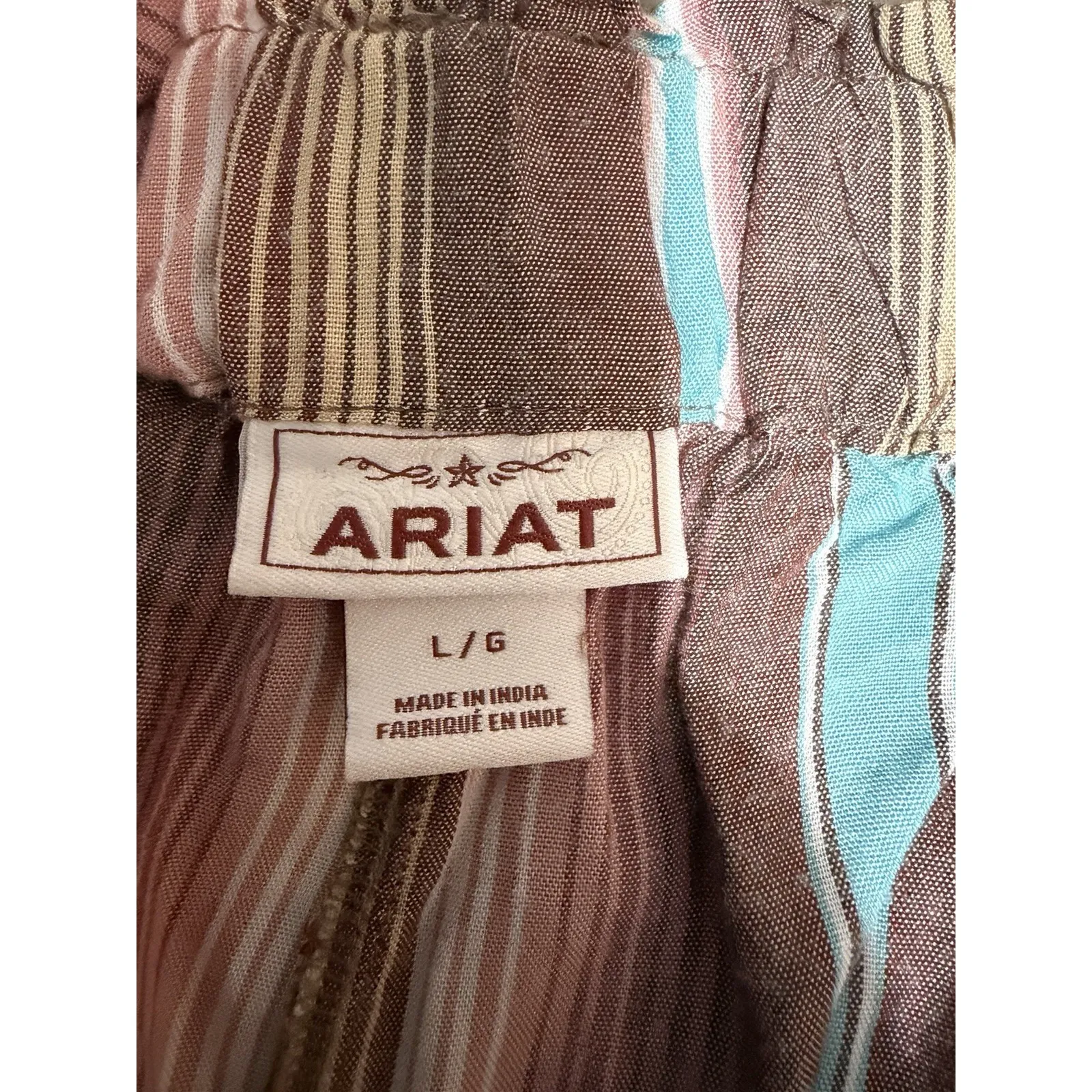 Ariat Women's High‎ Waist Striped Print Shorts Rayon- Multicolor Size Large - Image 6