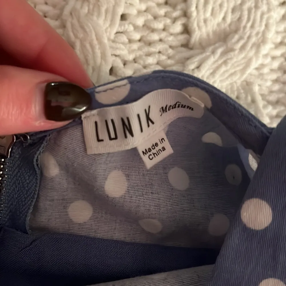 LUNIK BLUE POLKA DOT DRESS - Image 7