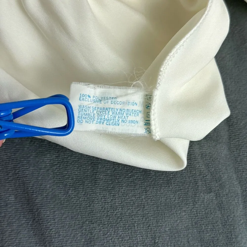 Vintage Vassarette Satin Half Slip Size Small TT Ivory Off White Walking Slit - Image 6