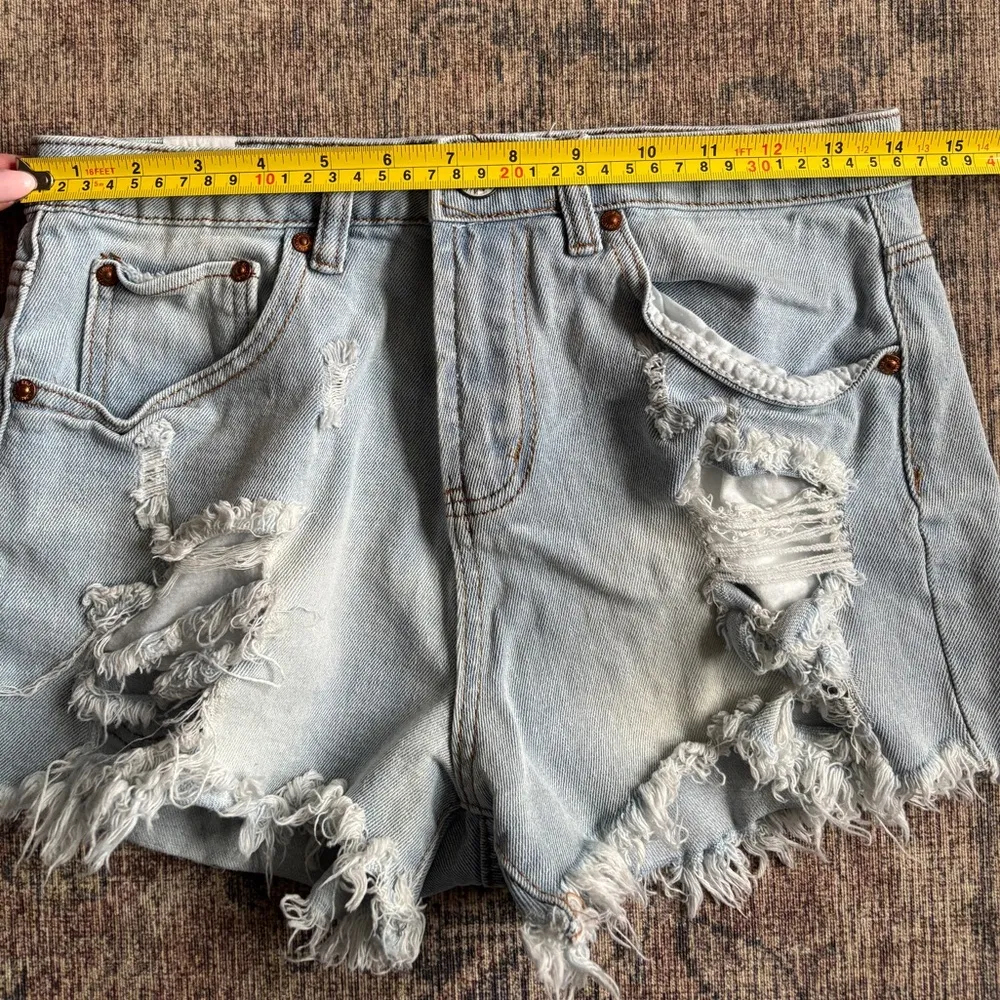 Almost Famous Distressed Denim Shorts Size 5 - Image 4