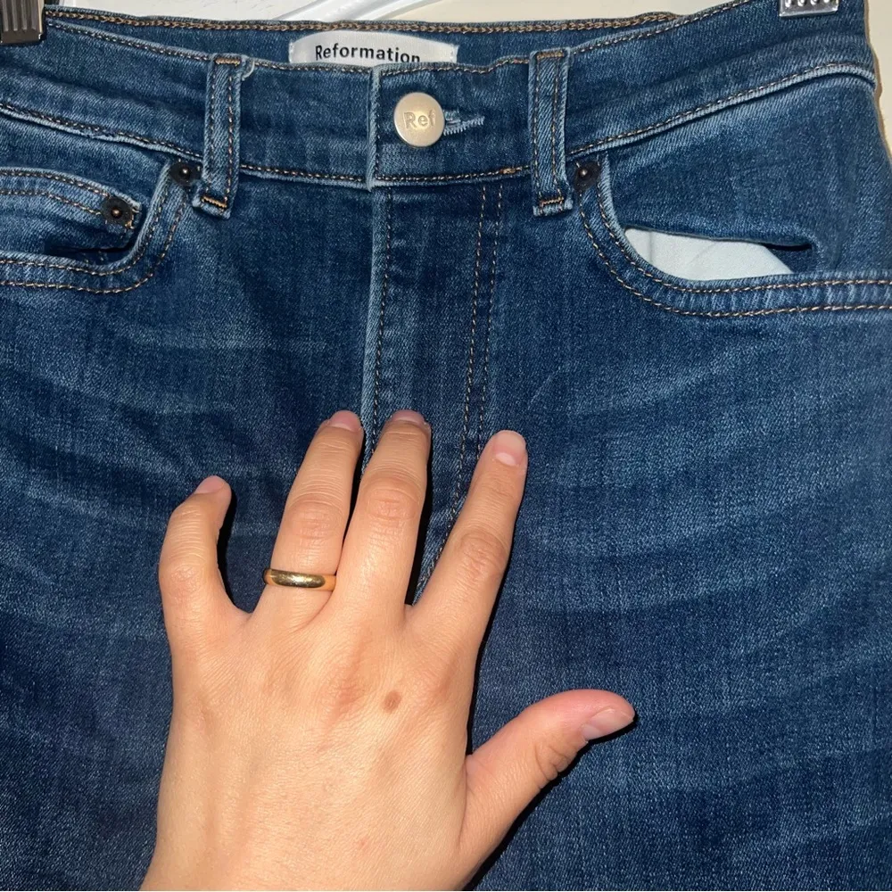 Reformation Harper High Rise Skinny Jeans in Neris Wash Great Condition - Image 12