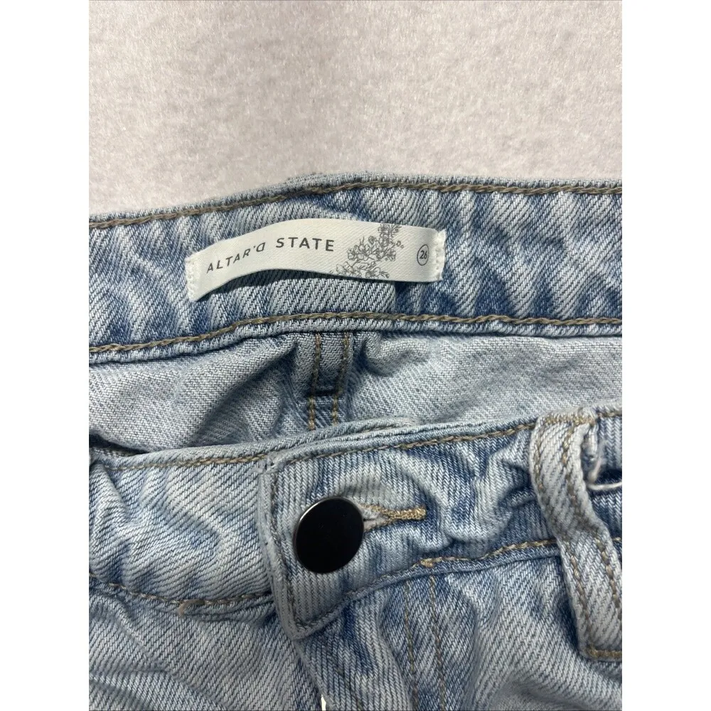 Altar'd State Jeans Womens Size 26 Destroyed Cut Off Ankle Premium Blue Denim - Image 2