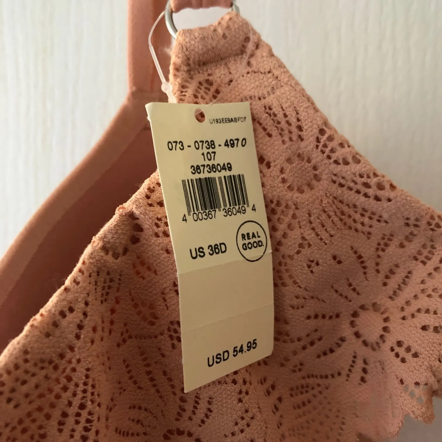 Aerie Women's Real Me Push Up Bra Coral Lace Trim Adjustable Straps Size 36D NWT - Image 4