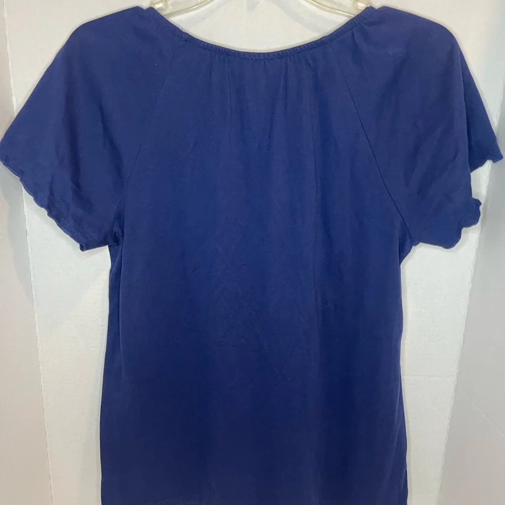 Karen Scott Women's Navy Blouse with Button Detail - Image 3