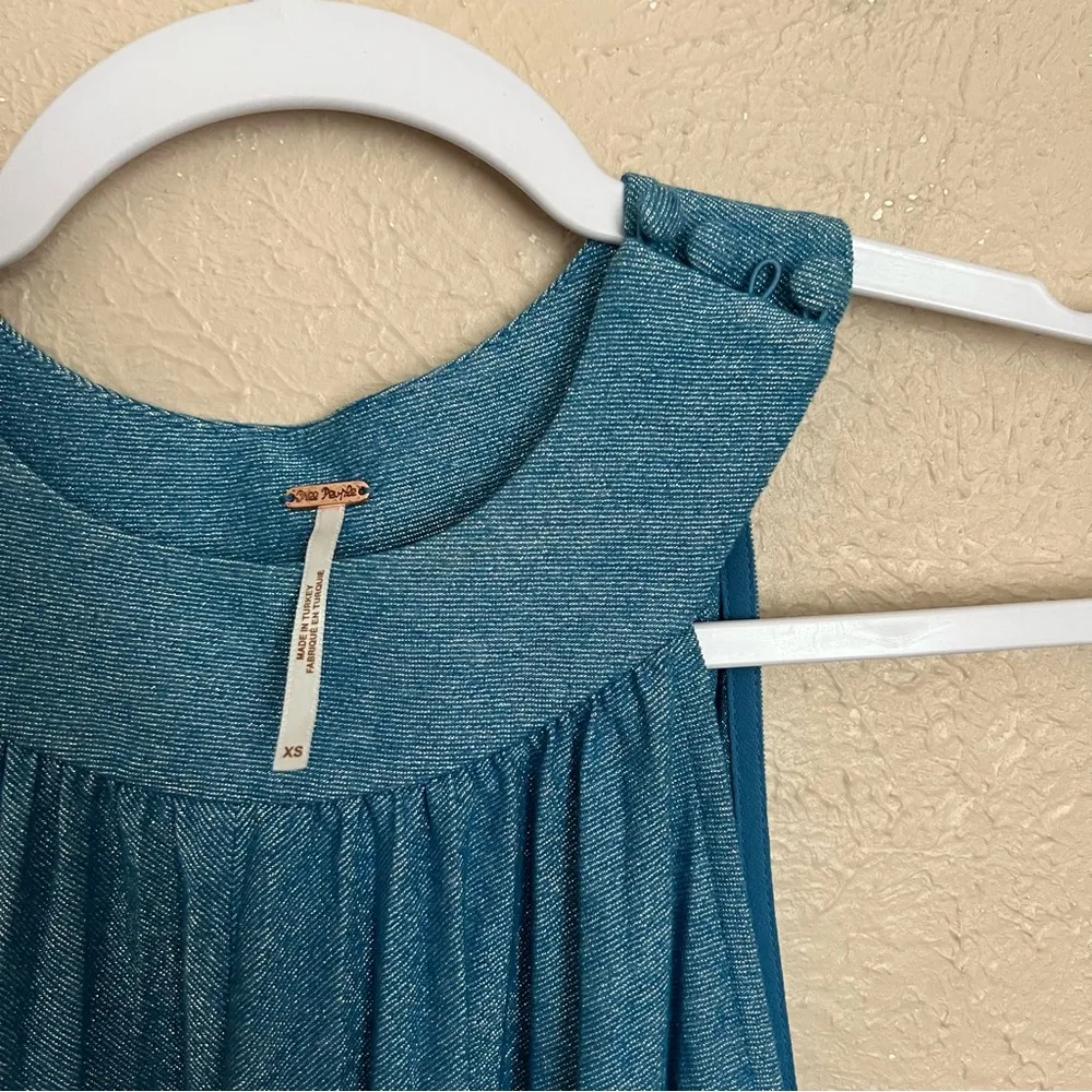 NWT Free People Pleated Love Mini Dress Blue XS - Image 5