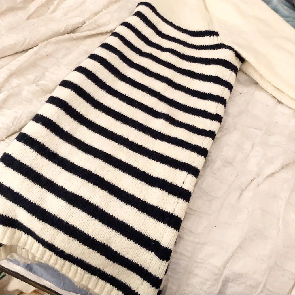 J‎ Jill Striped Open Front Cotton Cardigan, XS Blue - Image 5