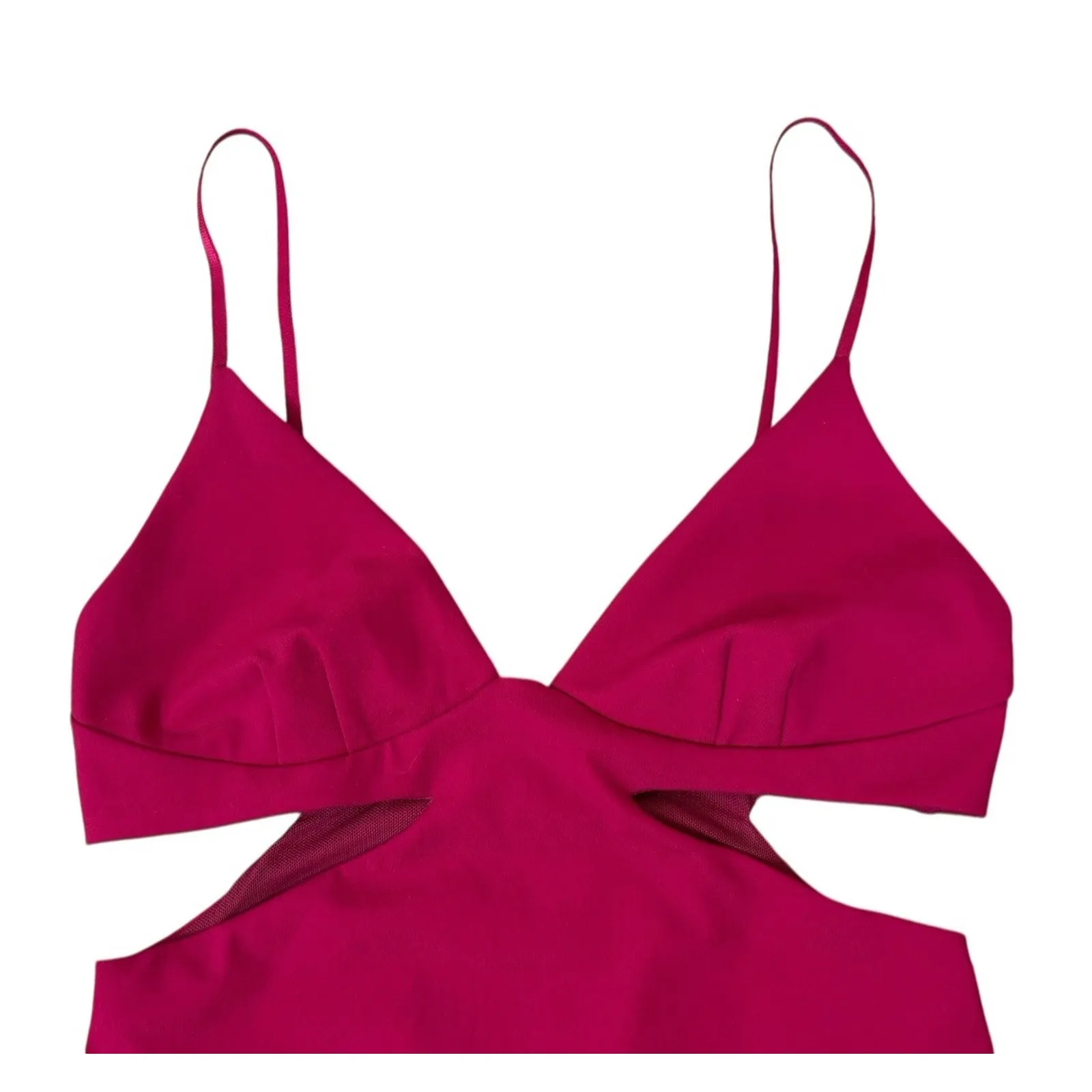 INTIMATELY FREE PEOPLE Love Triangle Cut Out Bodysuit Cha Cha Cherry Red Sz SP - Image 6
