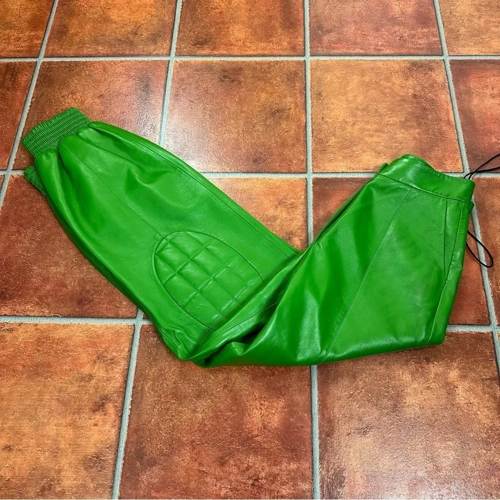 Materiel Tbilisi Turtle Shell Vegan Leather Pants Green Size 6 - Image 10