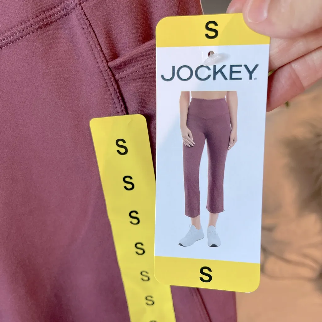 Leggings Jockey Flare Cropped Nocturne Rose Mauve Womens Small Athletic Pockets Pink - Image 7