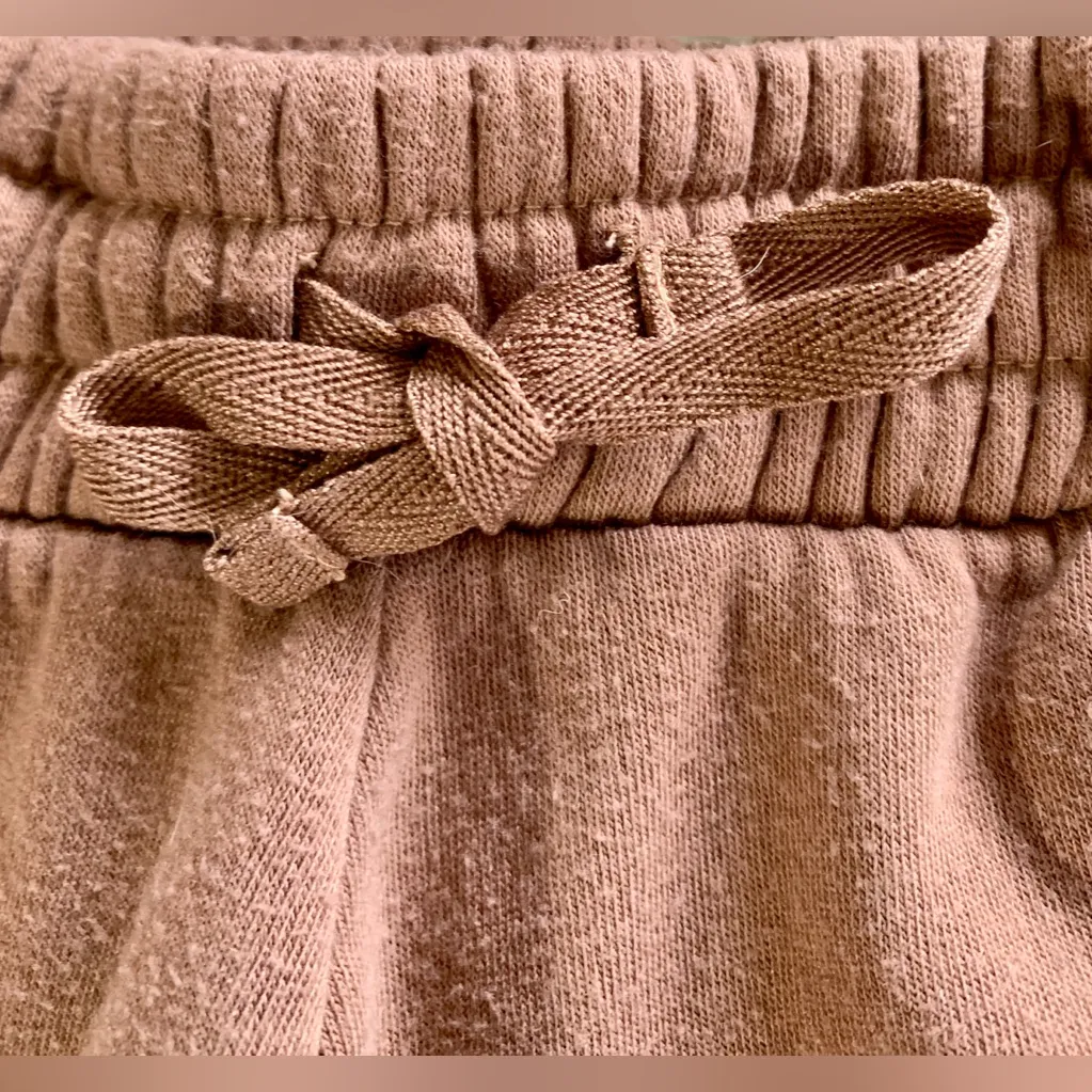 Moral Society Soft Fleece Lounge shorts High Waist Drawstring Shorts Brown Size M - Image 14