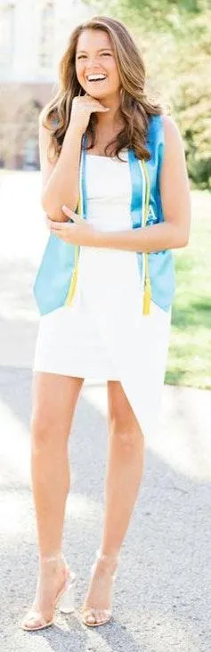 Lulus White Midi Dress Graduation  - Image 3