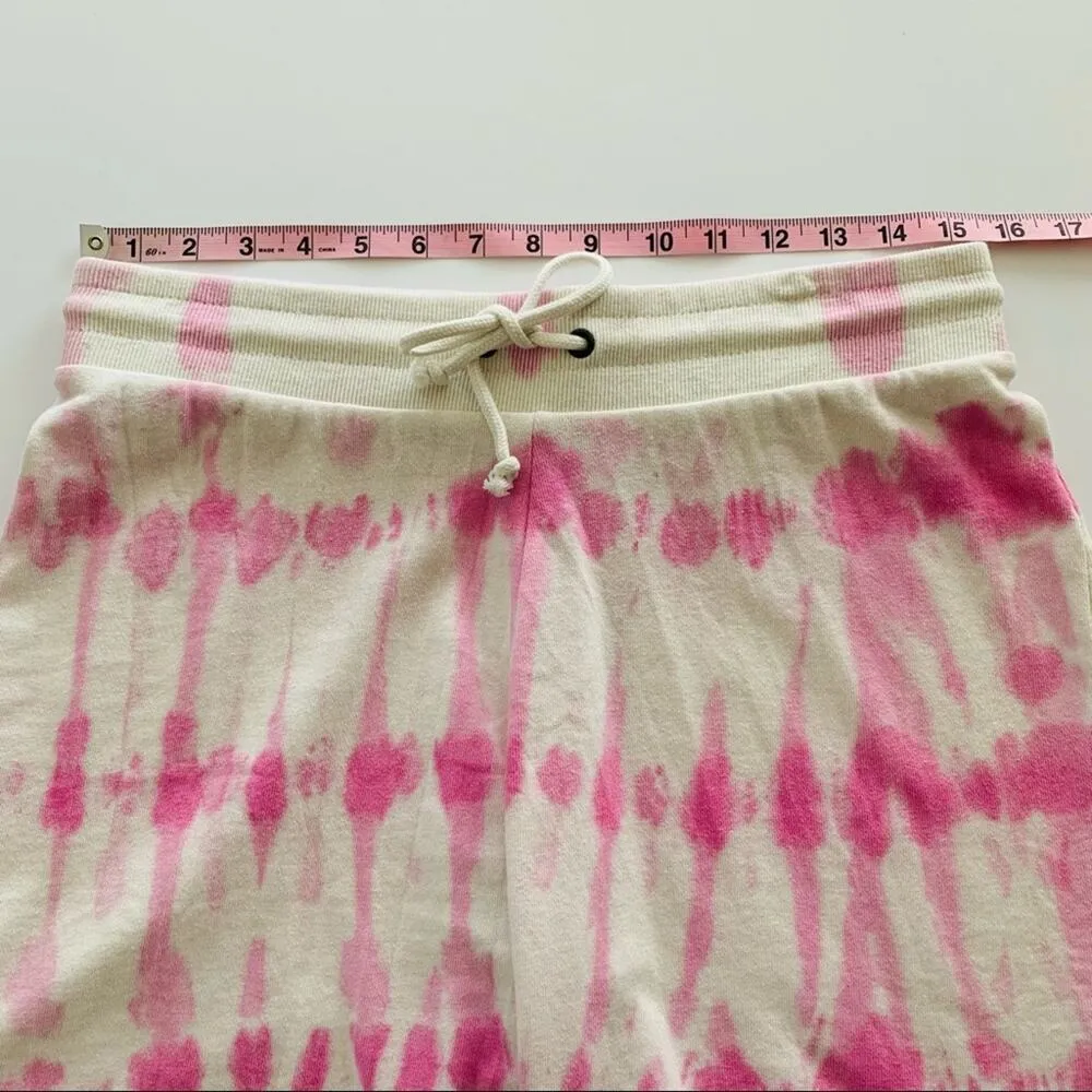 Threads 4 Thought Ivory and Pink Watercolor Tie Dye Pull On Shorts Small - Image 2
