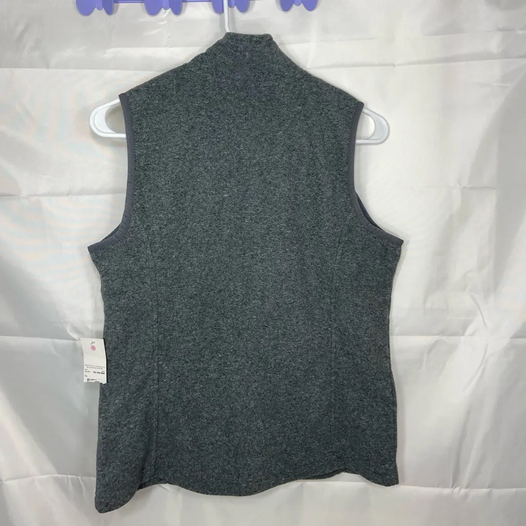 NEW Made for Life women’s gray soft fleece full zip pocket collared vest SP - Image 5