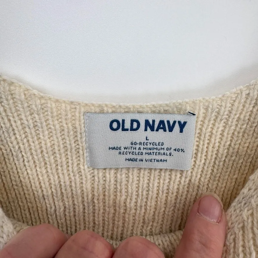 Old Navy Ribbed Minimalist Sweater Tank Top Womens Large Oatmeal Wool Blend - Image 8