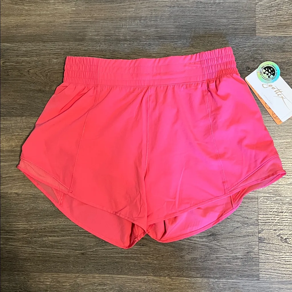 Gottex Mesh Cooling Moisture Wicking Watermelon Lined Athletic Shorts XL NWT Pink - Image 3