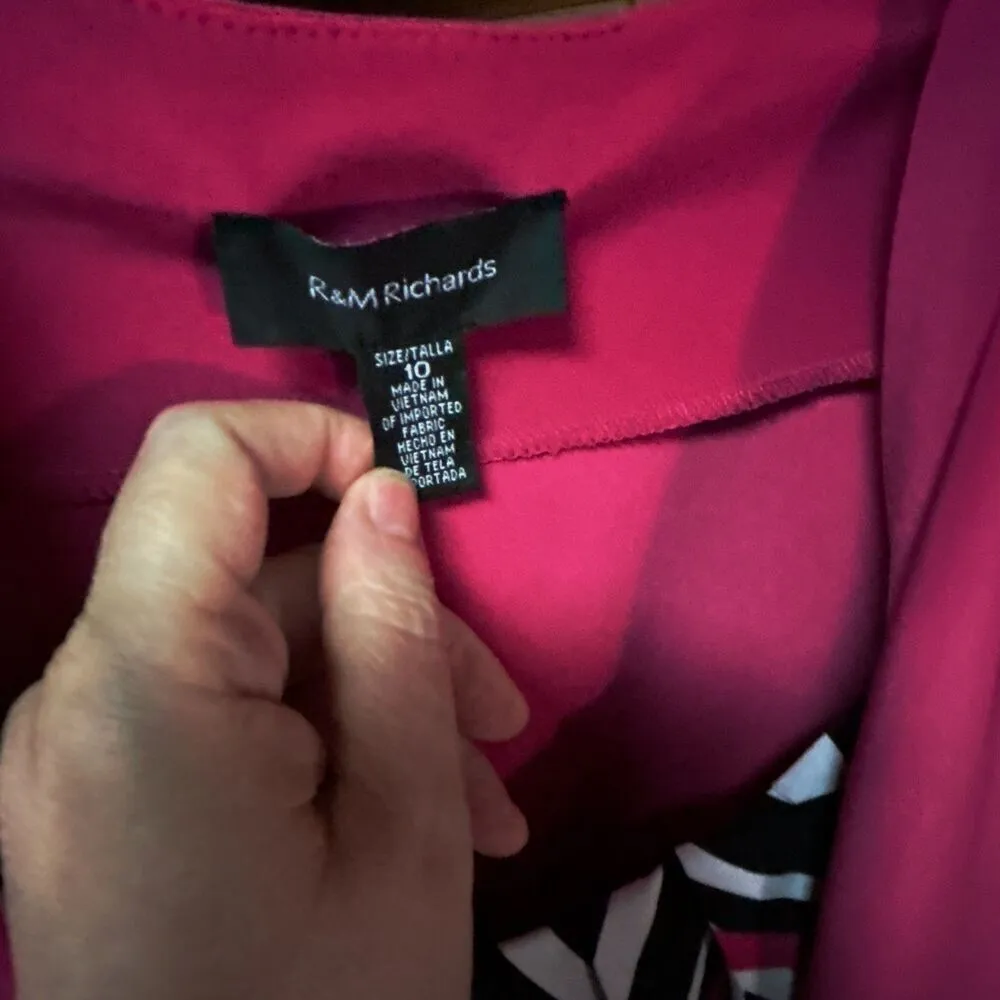 R&M Richards Dress and Jacket Set - Black and White Print - Size 10 - Image 7