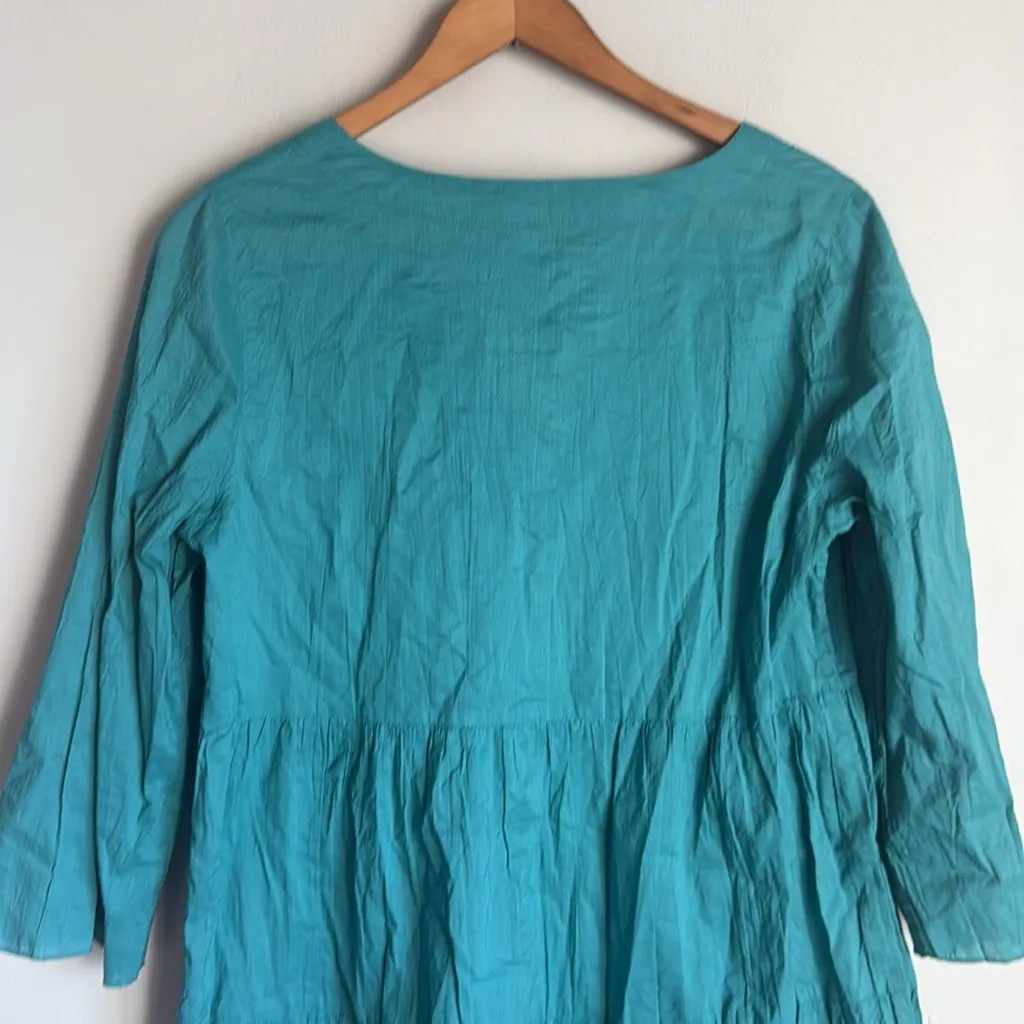 New Gudrun sjödén Pimpinella organic cotton blouse XS Blue - Image 10