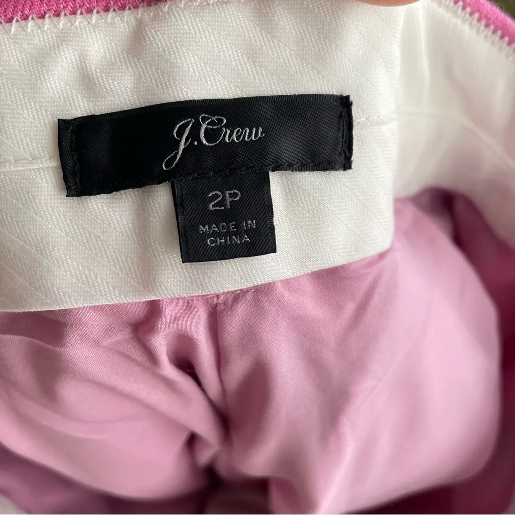 J Crew Pink Linen Blend Peyton Pants Womens 2P - Image 9