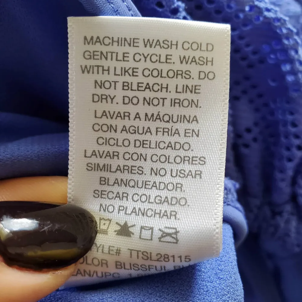 Time & Tru Blue One Piece Bathing Suit XL - Image 4