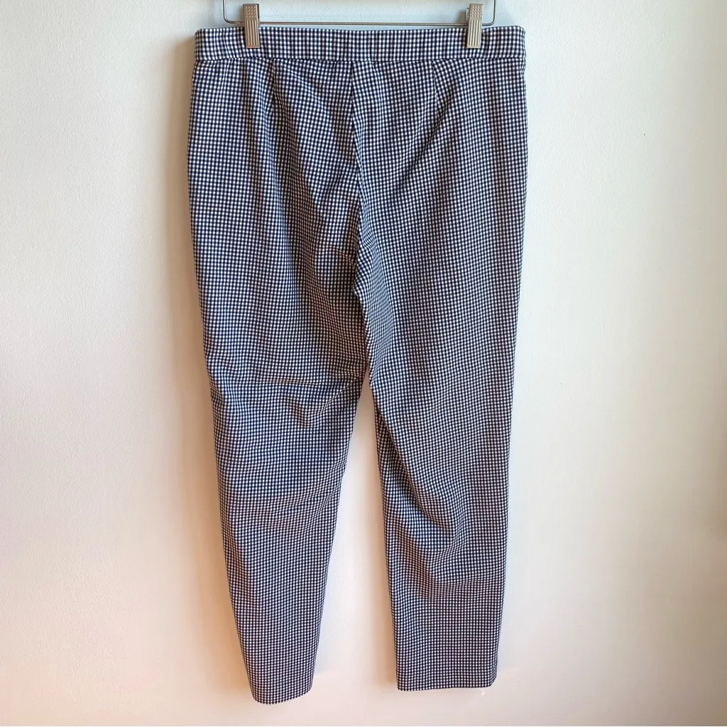 4/$20 J. Jill Cotton Blend Gingham Plaid Straight Skinny Pants Black Size 10 - Image 2