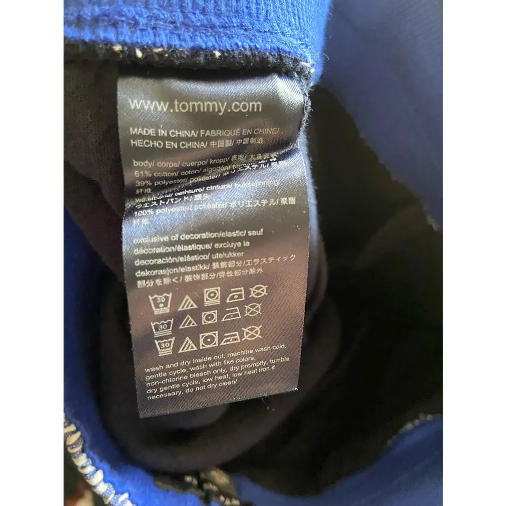 Tommy Hilfiger Womens Shorts Sz XS Navy Sweatshorts Striped Waistband Drawstring - Image 4