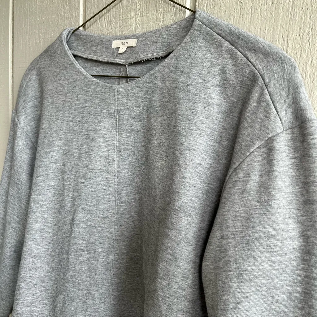 Nap Loungewear Pure Cotton Loose Cut Gray Pullover Sweatshirt Jumper Size M Size M - Image 2