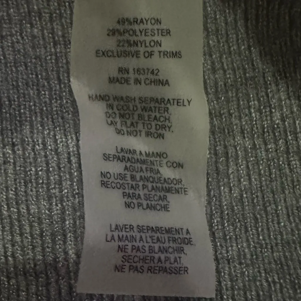 Vila Milano Rhinestone Embellished Knit Sweater Heather Gray Size Large - Image 8