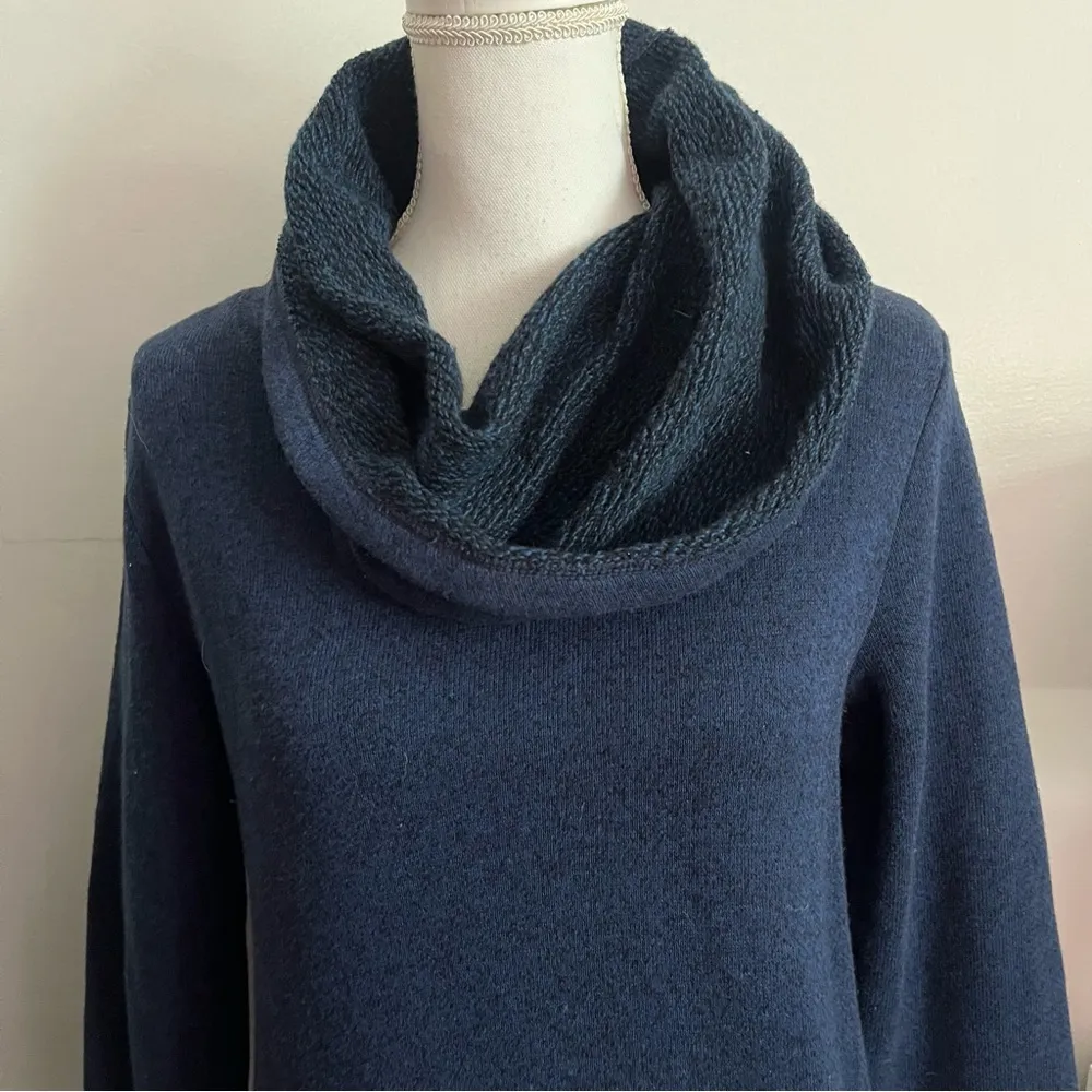 J. Crew • Navy Cowl Neck Knit Pullover Sweater - Image 2