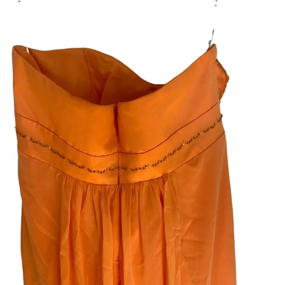 Y2K David's Bridal Formal Dress Size 18 Strapless Empire Waist Embellished Bodic - Image 6