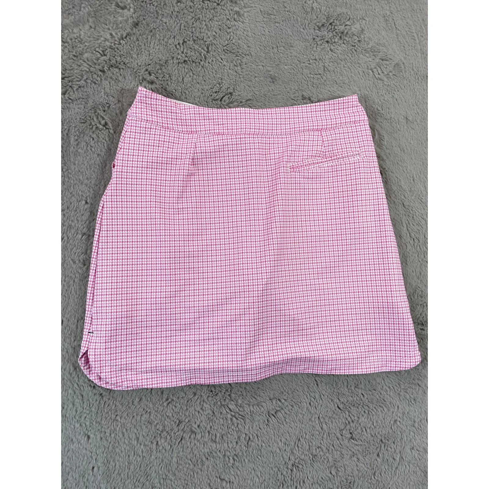 Peter Millar Activewear Women's Pink Houndstooth Golf Hiking Skort Size Large - Image 5