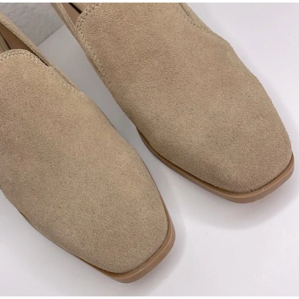 Joie x Anthropologie suede Leather Shoes 9 Block Heel Wevenly Closed Toe Tan - Image 7