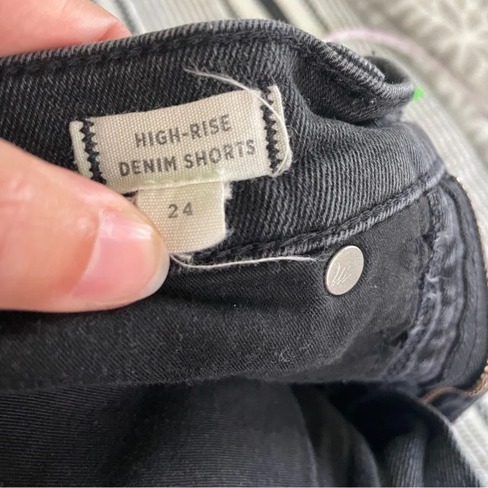 Madewell High Rise Jean Shorts 24 Black Relaxed Fit Denim Jorts Grunge‎ 90s Y2K - Image 3