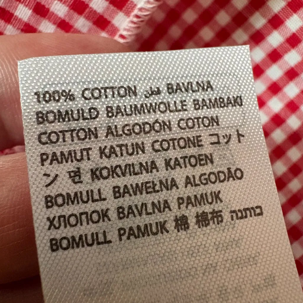 Edikted smocked cotton gingham tube top red white coquette festival size small - Image 4