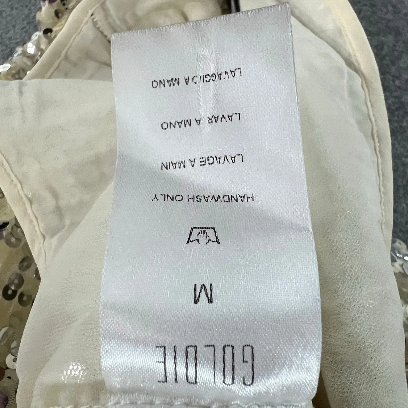 Goldie Twilight Camisole Top Womens M Silver Cream Sequin Sparkles Shimmer Glam - Image 14