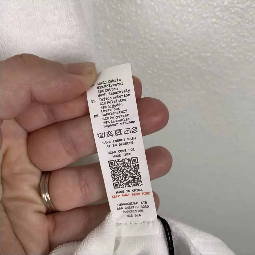 ASOS 4th & Reckless Cloud Oversized Toweling Oversized Tee‎ White Sz XXS - Image 4