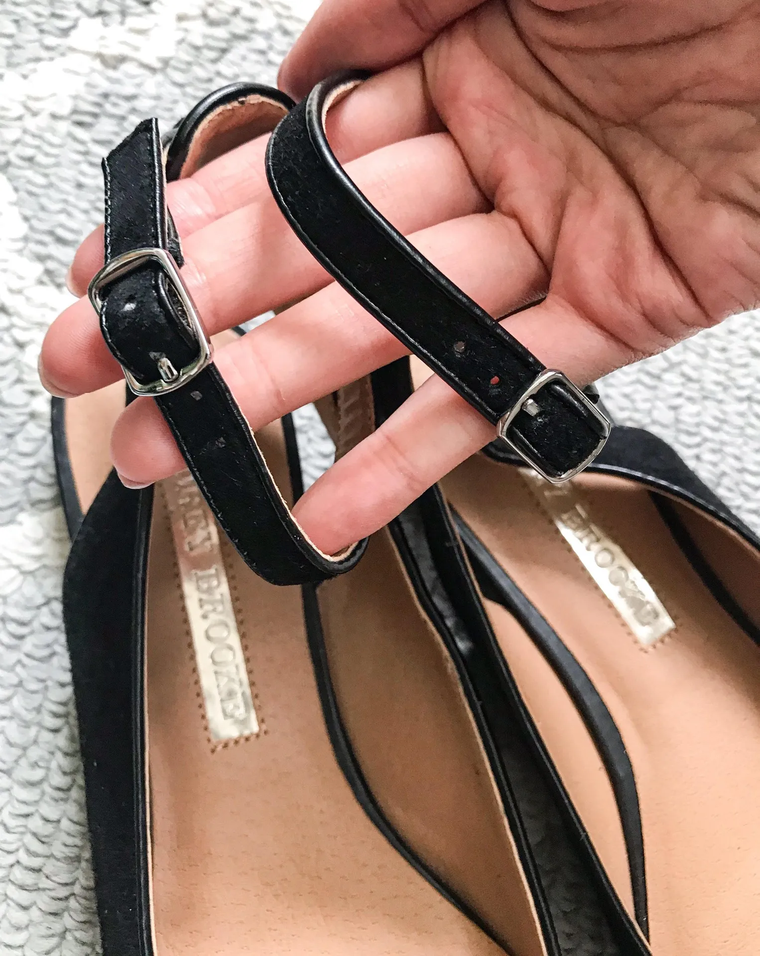 Audrey Brooke Pointed Toe Suede Ankle Strap Ballet Flat - Image 7