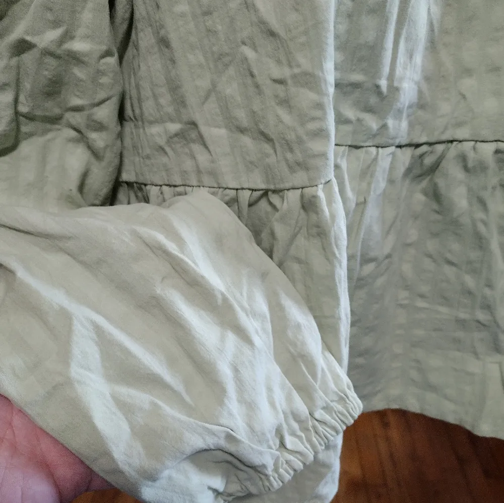 Monki NEW   sage green stripe top - Image 2