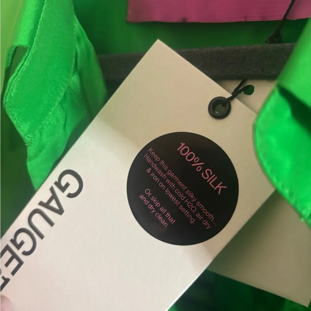 GAUGE81 Puno Silk Midi Dress in jungle green size large NWT - Image 5