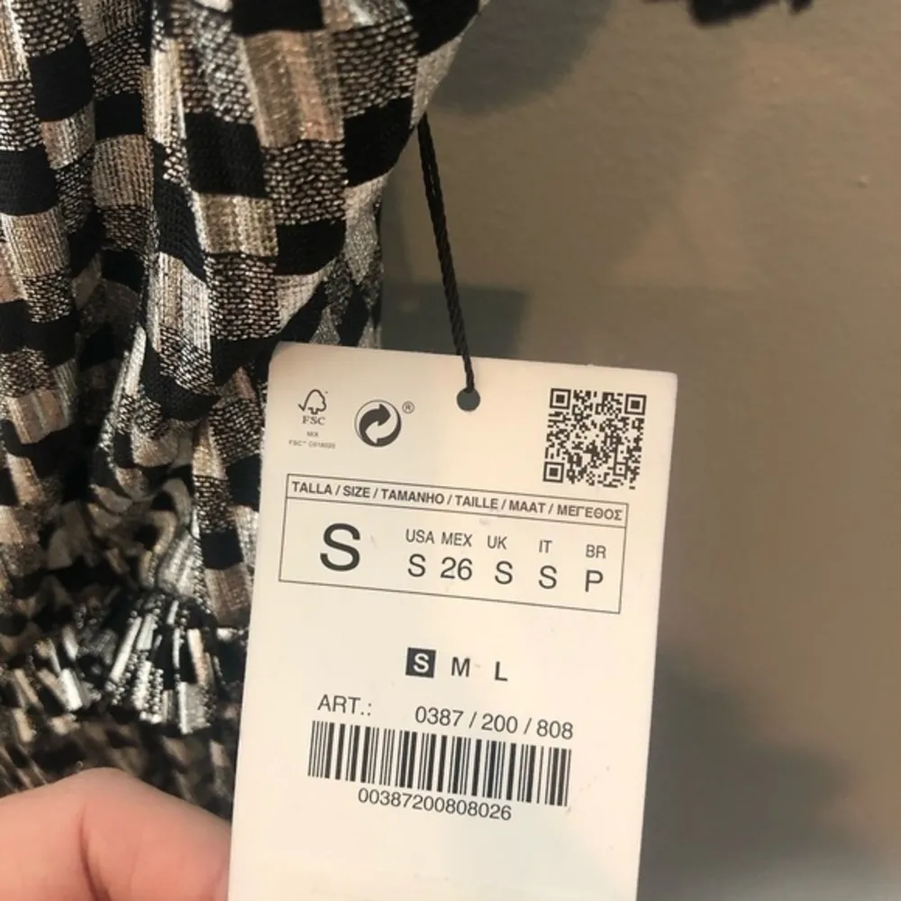 NWT Zara silver metallic spaghetti strap mini dress shimmer glam stripe - Image 7