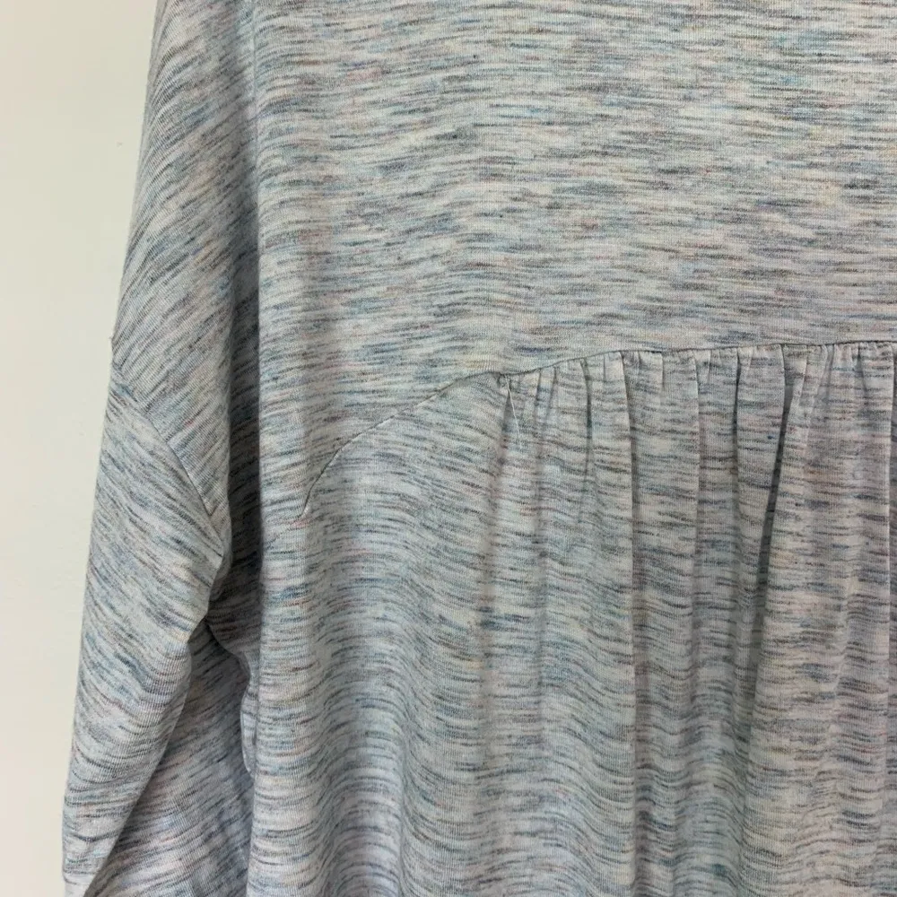 J. Jill Jersey Knit Top Size Small Petite Heather Blue - Image 3