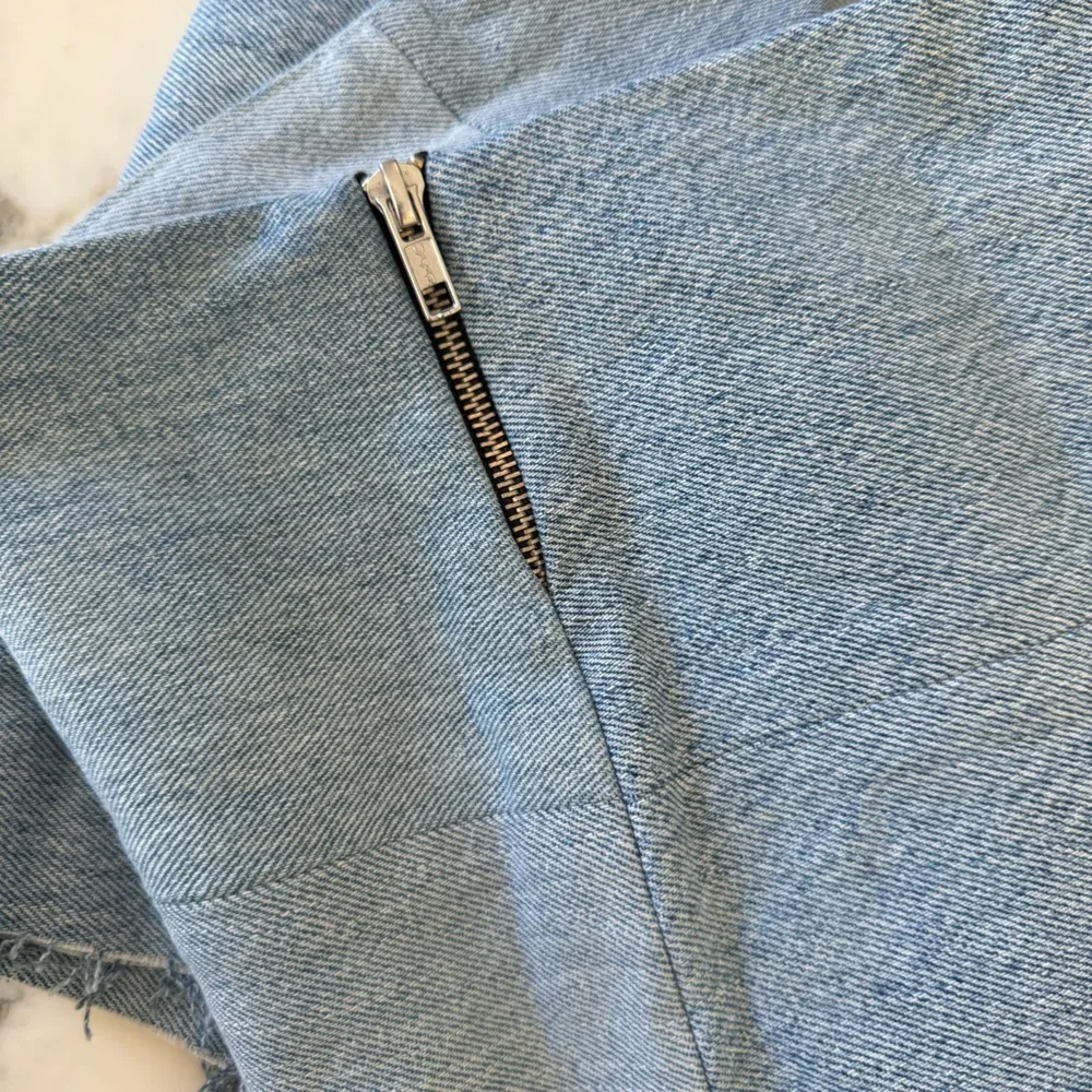 NWOT EB Denim Micro Skirt Asymmetrical Raw Hem Women's S no size tag Blue - Image 8