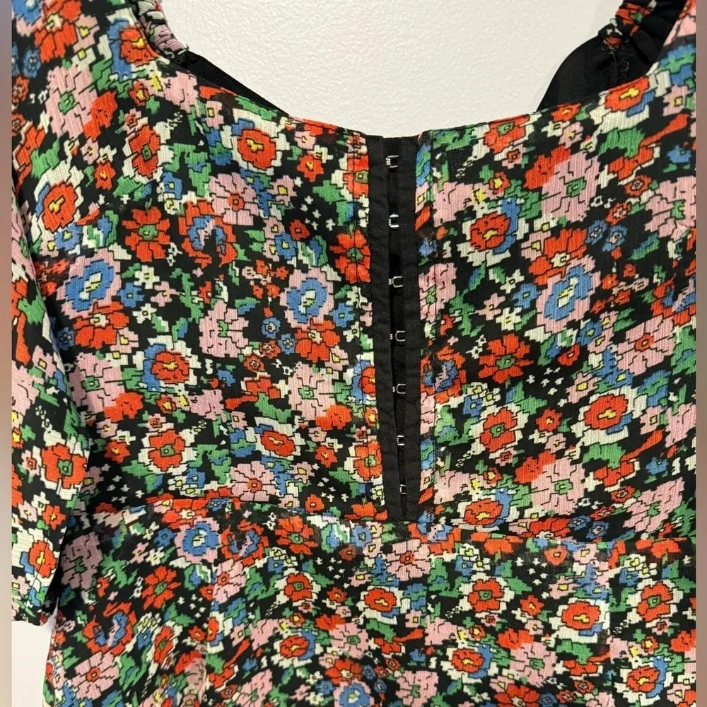 Collusion made‎ in India floral puff sleeve dress Blue Size 6 - Image 2