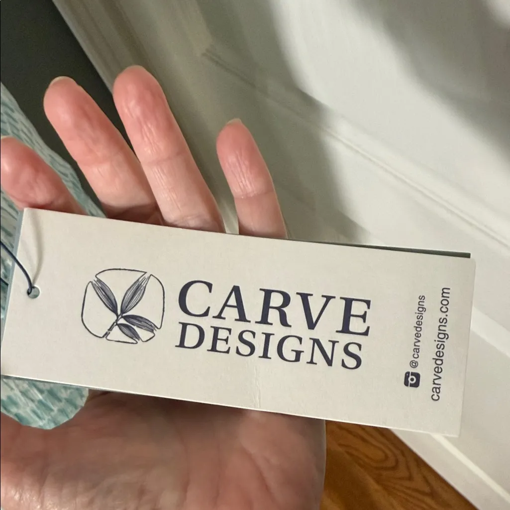 Carve Designs Teal and White Romper - Image 2