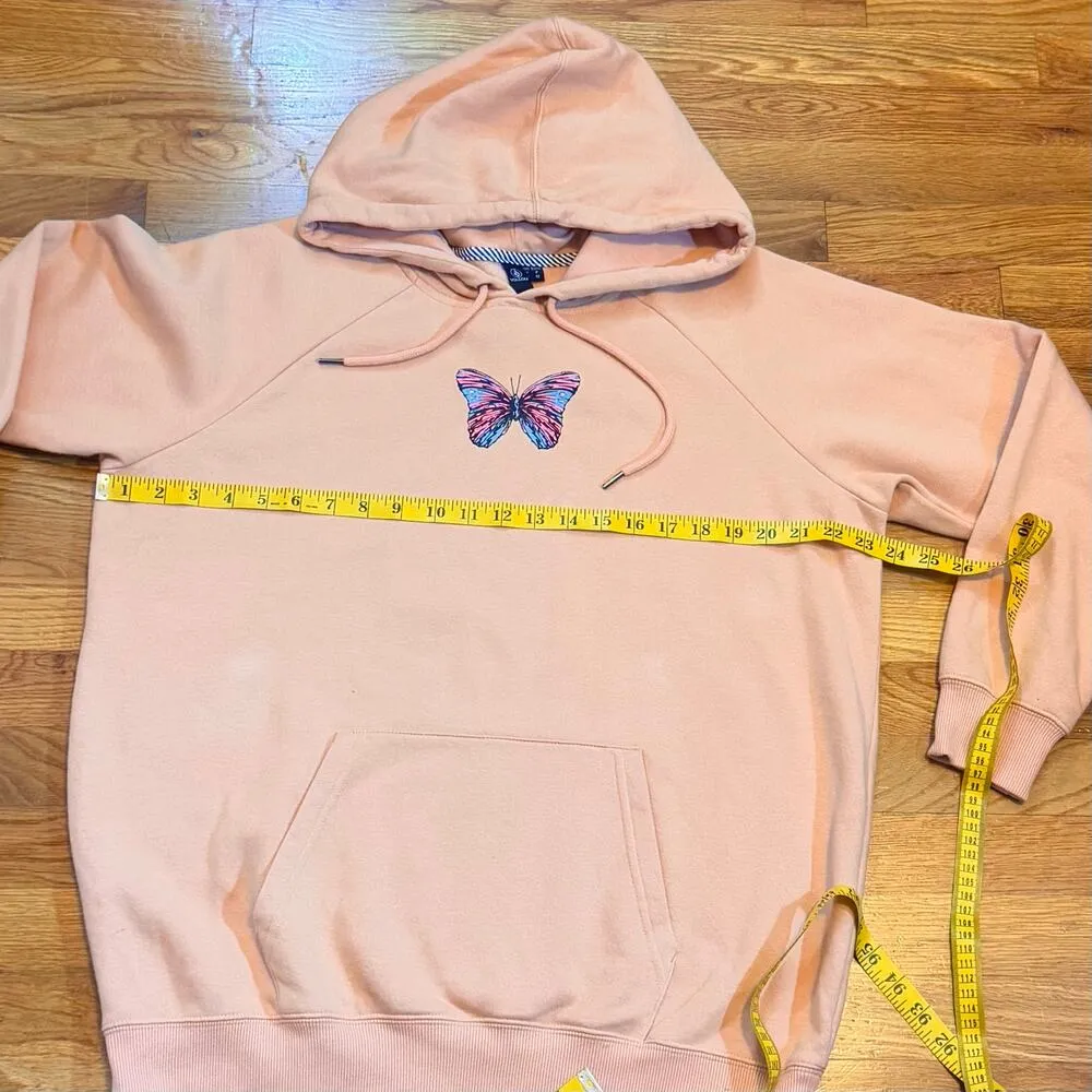 Volcom Women Small 4 6 Butterfly Peach Hoodie Kangaroo Pocket Coconut Casual Y2k - Image 2