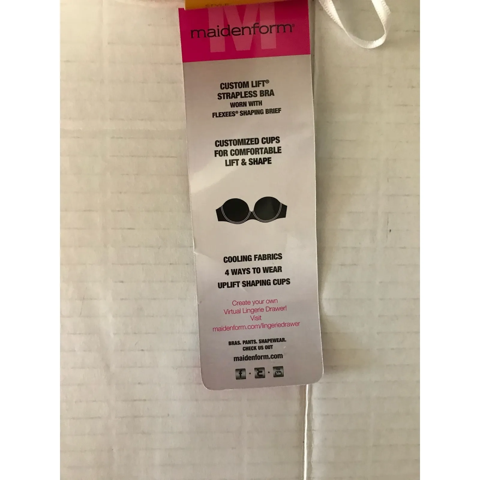 NWT Maiden Form White Custom Lift‎ 36A Customized Strapless Bra Size undefined - Image 8