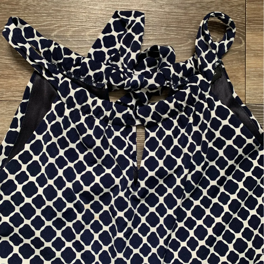 Valerie Bertinelli Navy & White Geometric Mini Dress 6 - Image 3