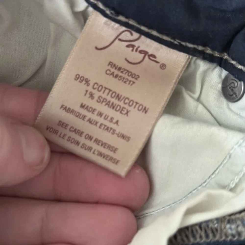 Paige Distressed Cropped Jeans Womens 25 Medium Blue Wash - Image 6