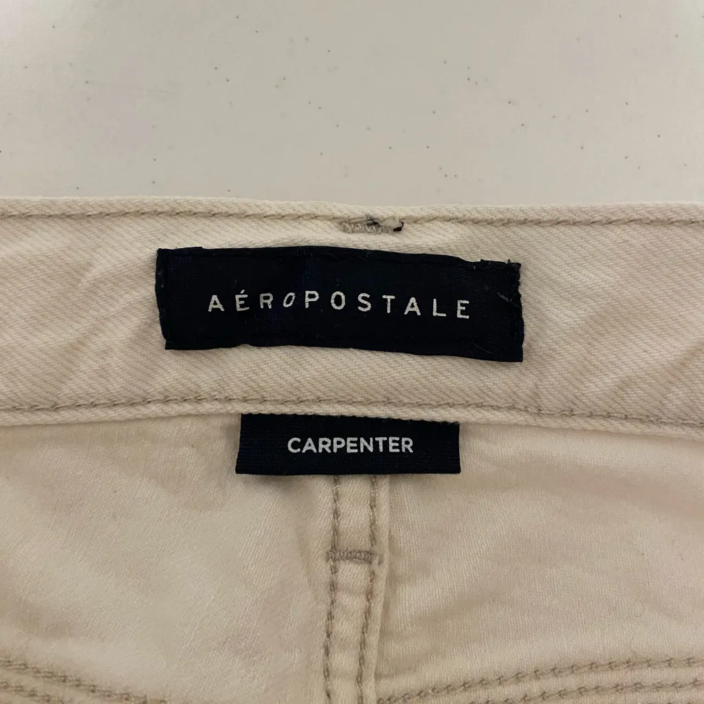 Aeropostale women’s carpenter white cream‎ loose fit relaxed jeans size 32/32 - Image 7